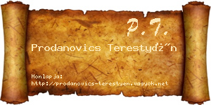 Prodanovics Terestyén névjegykártya